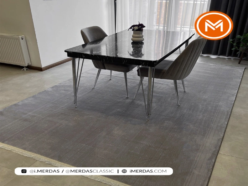 خرید فرش مراکشی کد 41322 زمینه نقره ای از مرداس