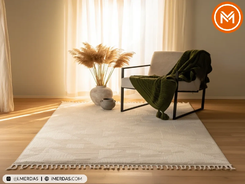 فرش ایکیا کد 42308 زمینه کرم