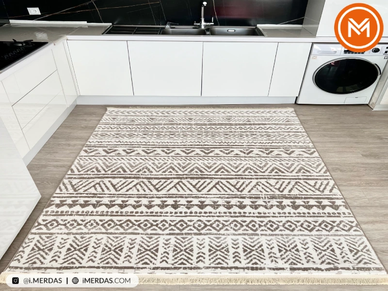 فرش مراکشی کد 41335 زمینه کرم بژ