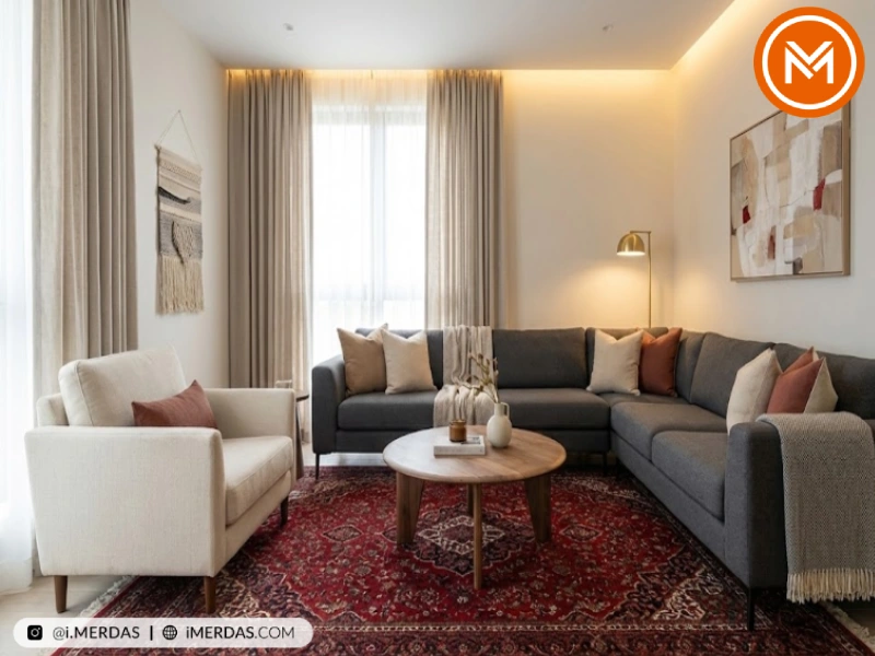 نقش اکسسوری‌ها در تکمیل چیدمان با فرش قرمز