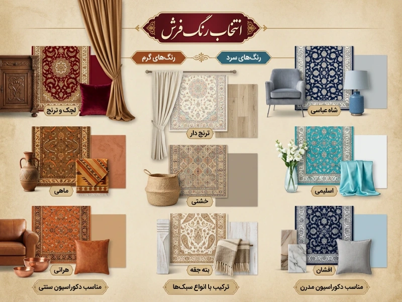 انتخاب رنگ فرش بر اساس نور محیط