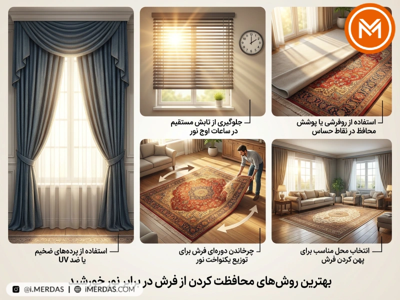 بهترین روش‌های محافظت کردن از فرش در برابر نور خورشید