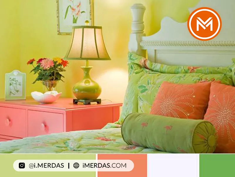 ست کردن رنگ زرد اتاق خواب